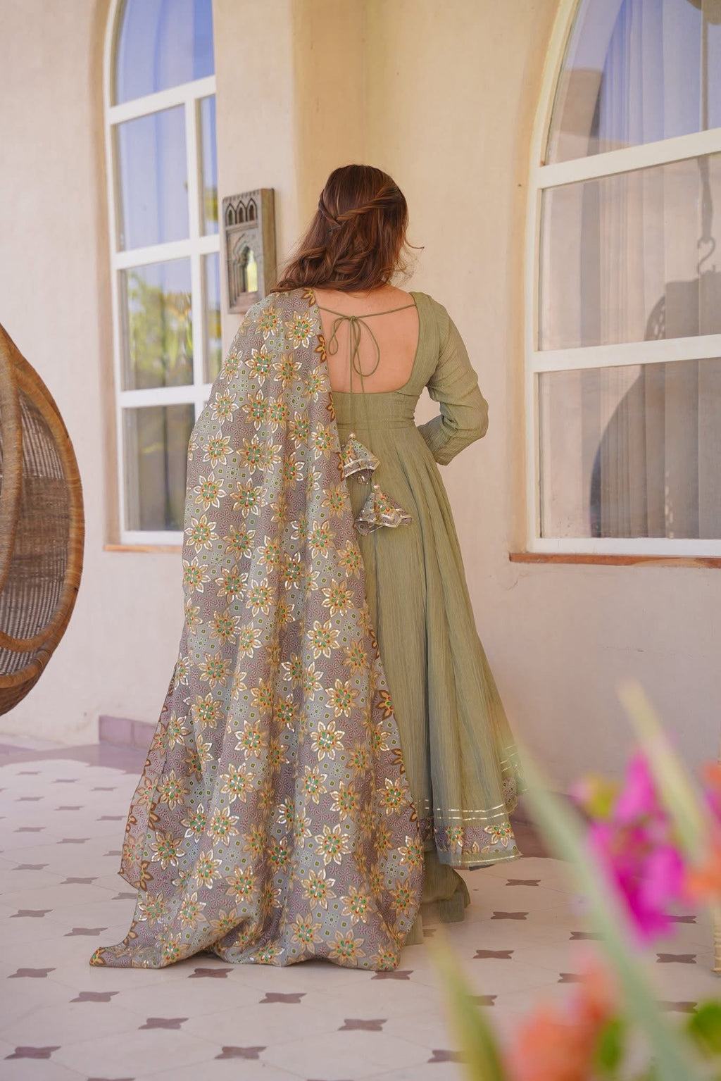 IRAANSHI COSMOS ANARKALI SUIT SET
