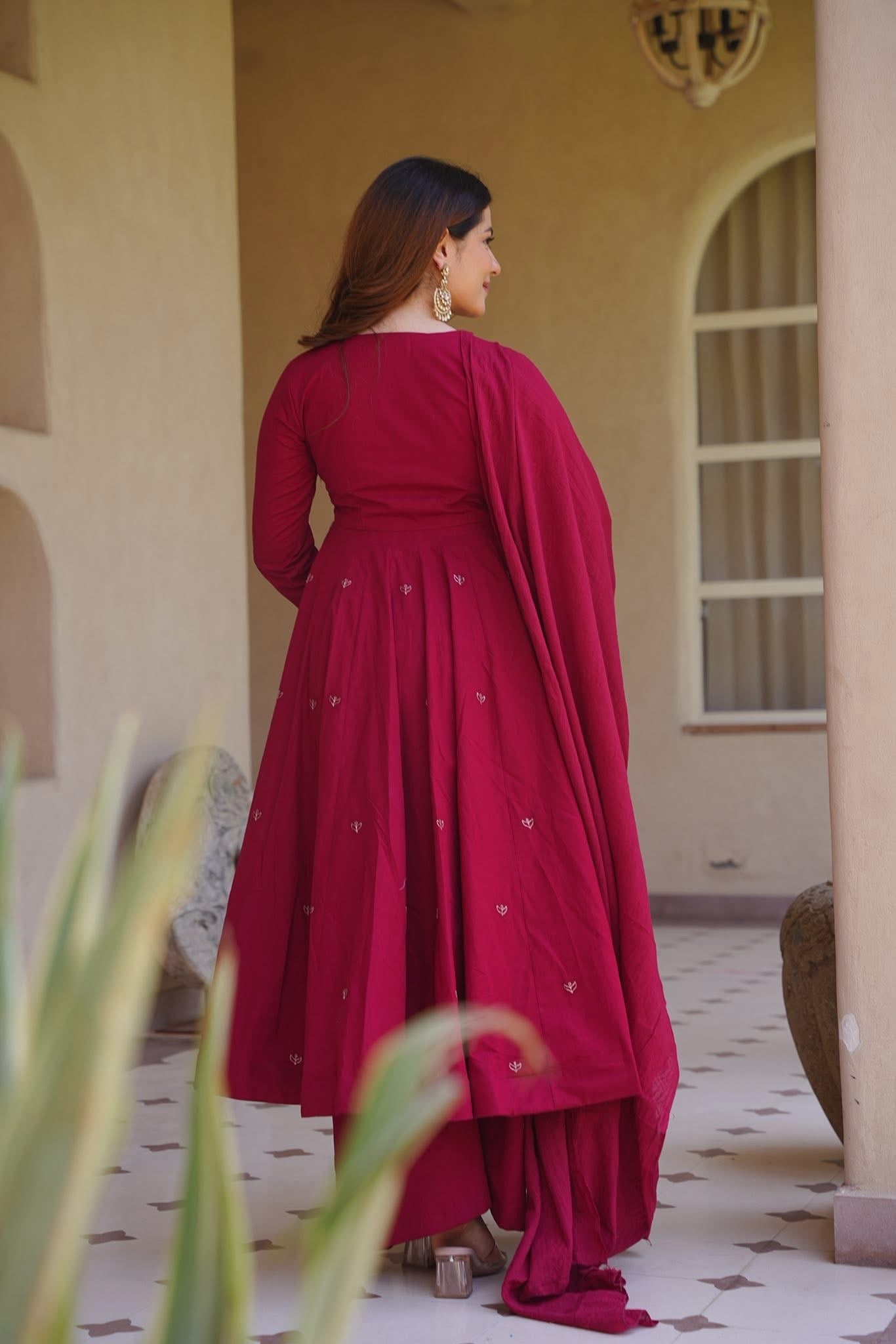 RITVARYA RED ANARKALI SUIT SET