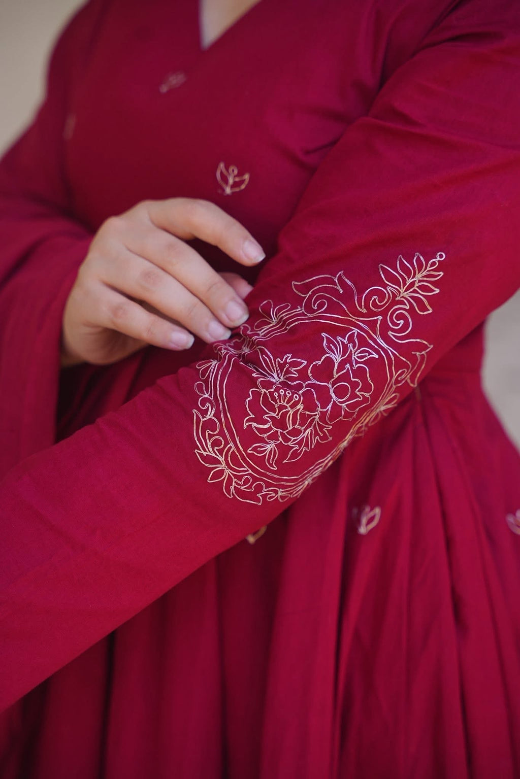 RITVARYA RED ANARKALI SUIT SET