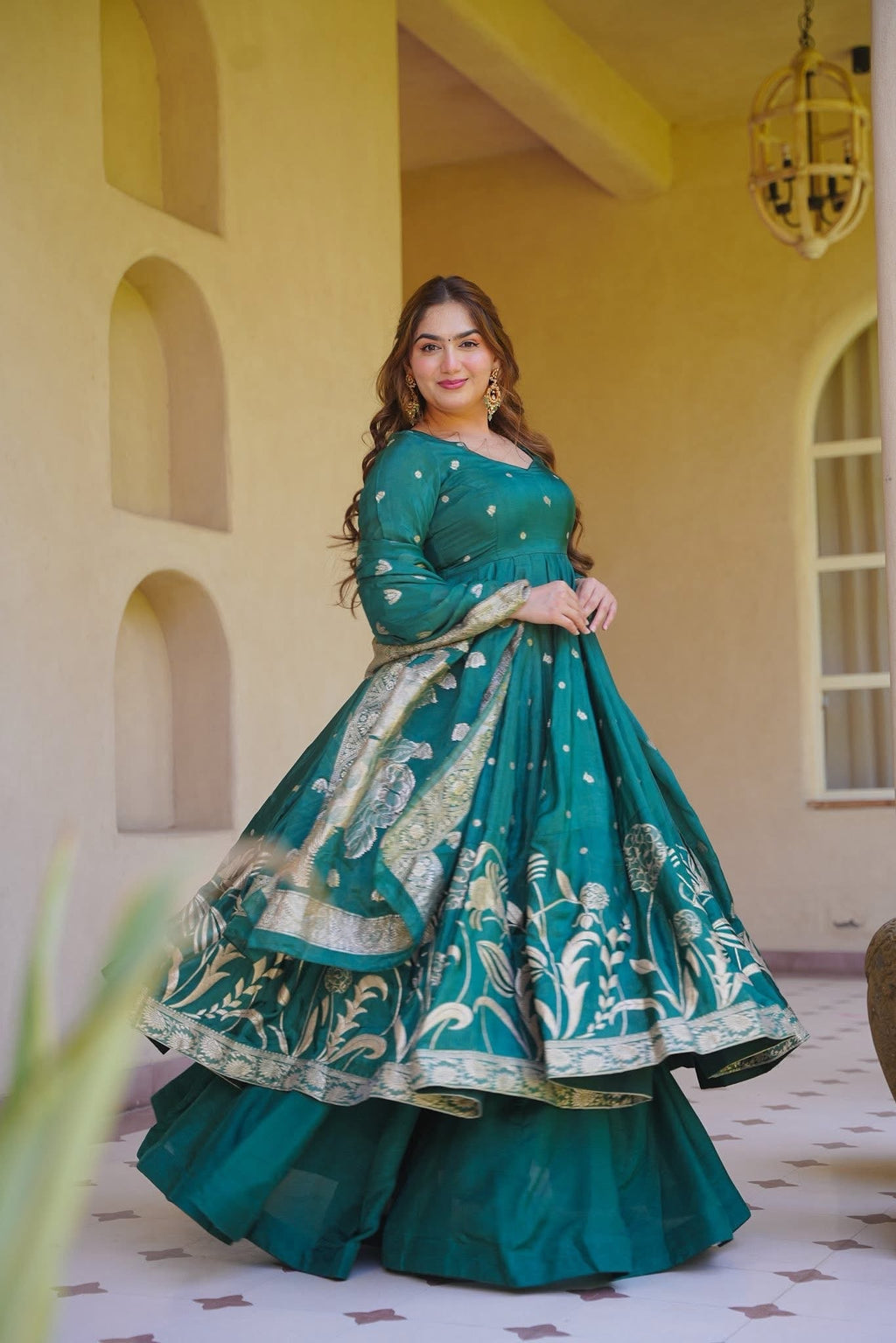 NAAZ ROYALE SILK ANARKALI SUIT SET