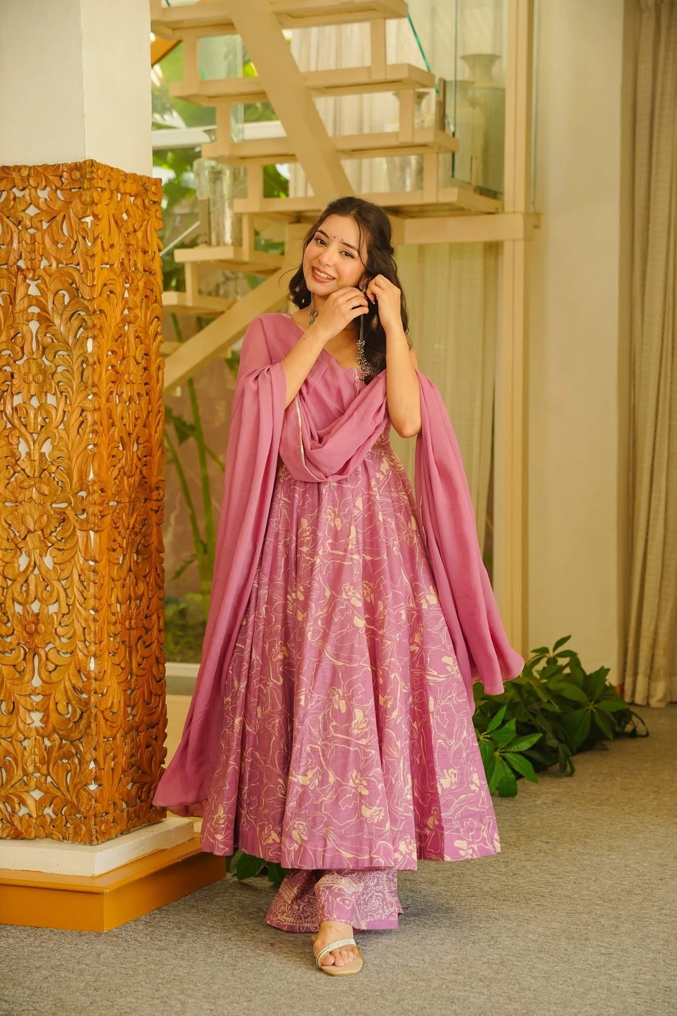 NAIMISHA COTTON ANARKALI SUIT SET