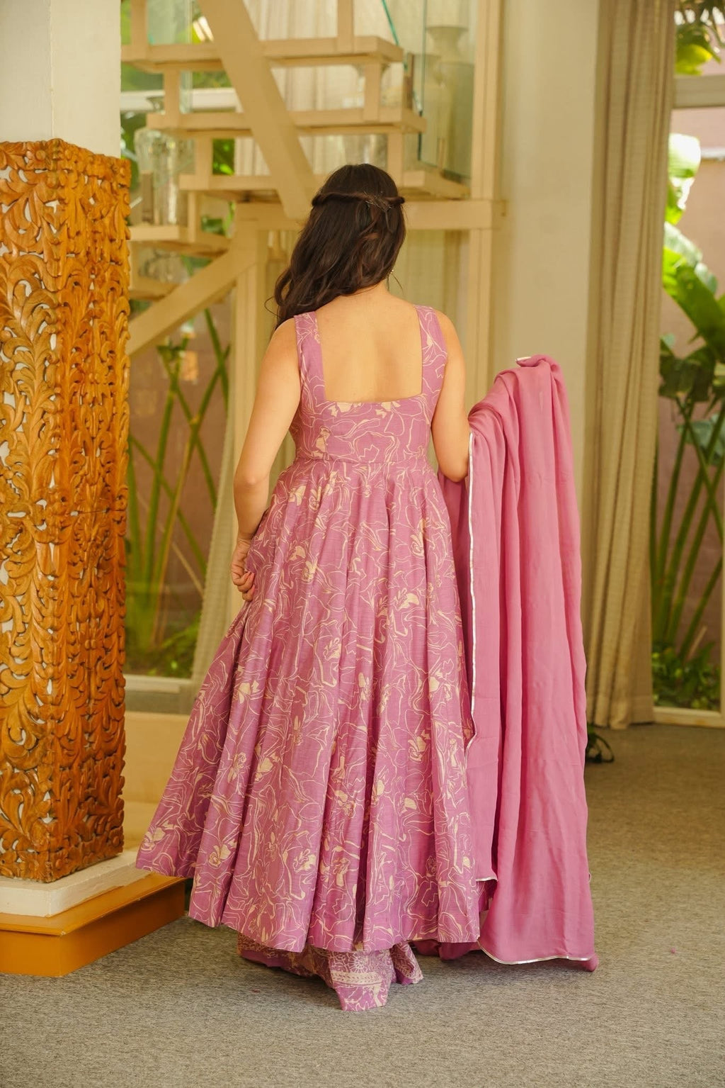 NAIMISHA COTTON ANARKALI SUIT SET