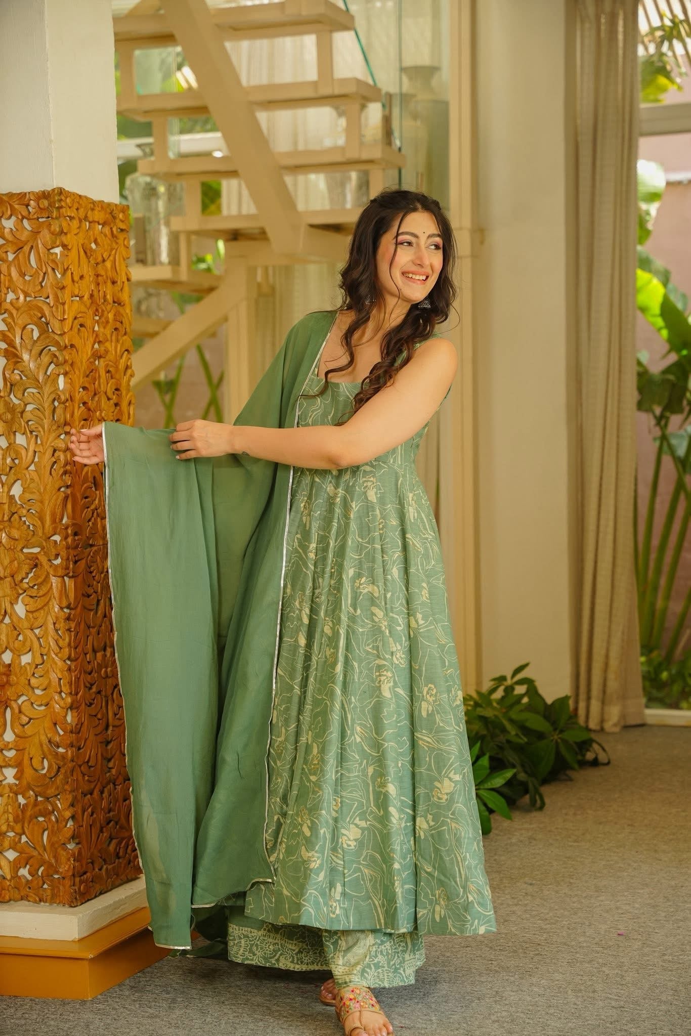 LAREESA COTTON ANARKALI SUIT SET