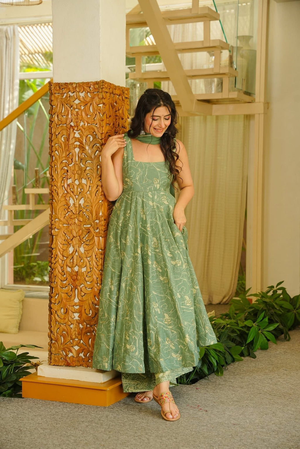 LAREESA COTTON ANARKALI SUIT SET