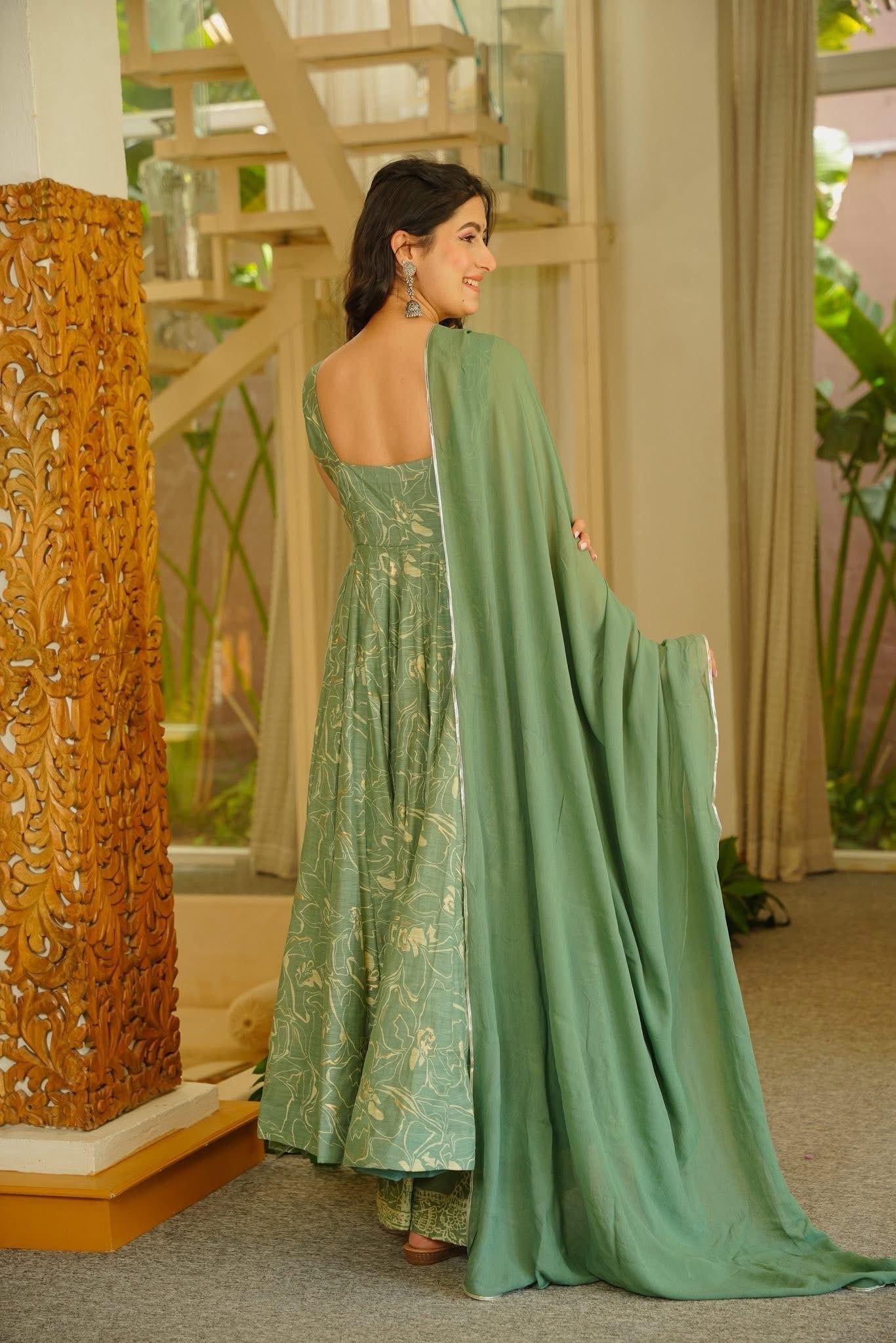 LAREESA COTTON ANARKALI SUIT SET