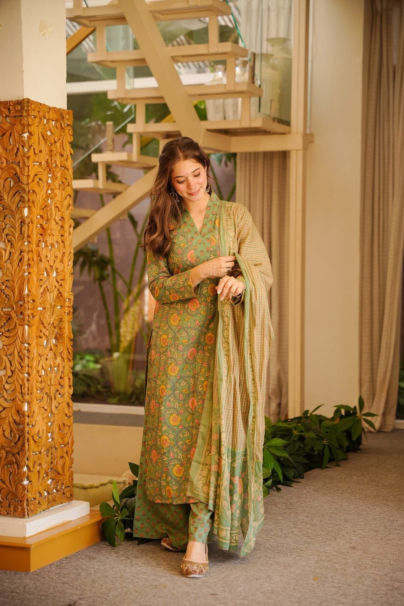 HANSINI PRINTED COTTON KURTA SET