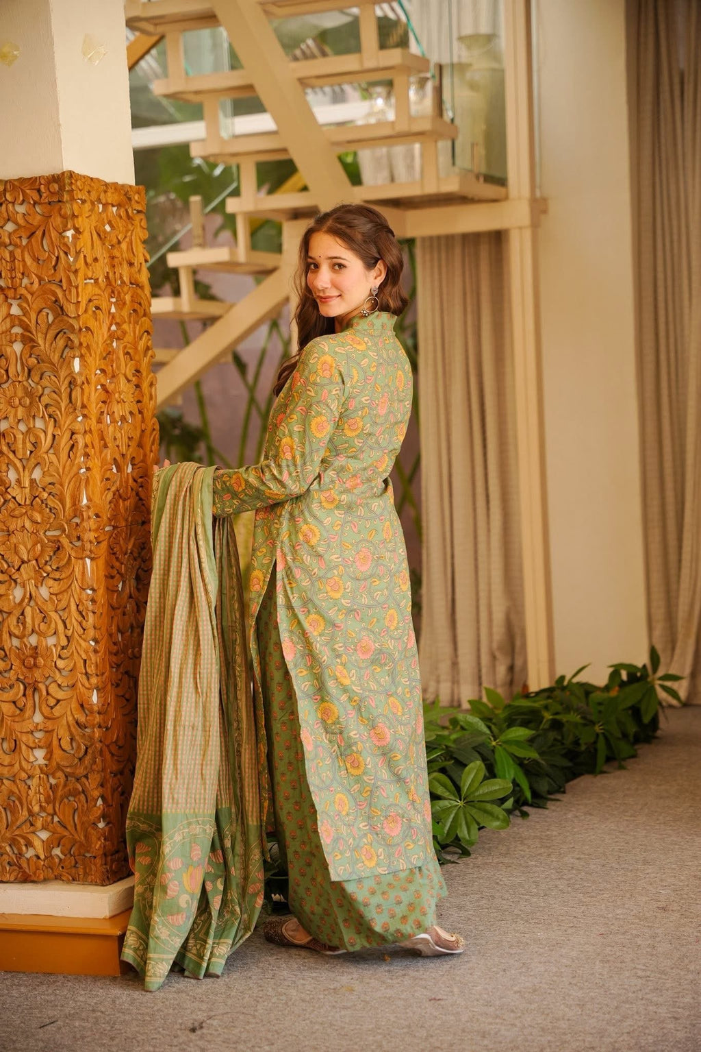 HANSINI PRINTED COTTON KURTA SET