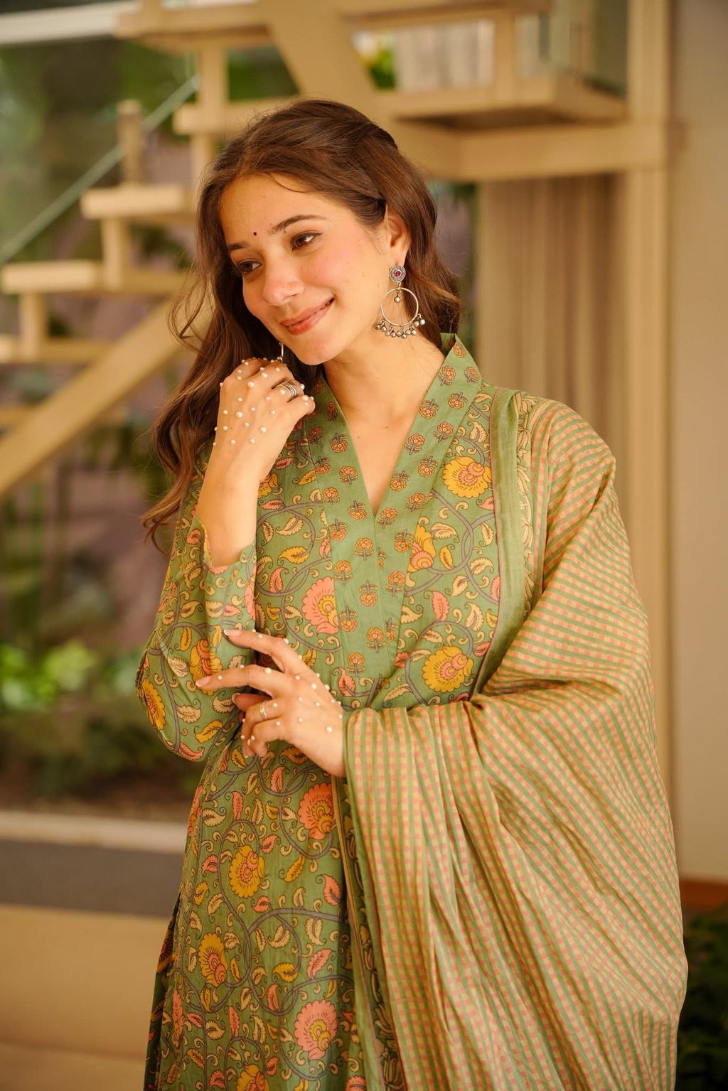 HANSINI PRINTED COTTON KURTA SET
