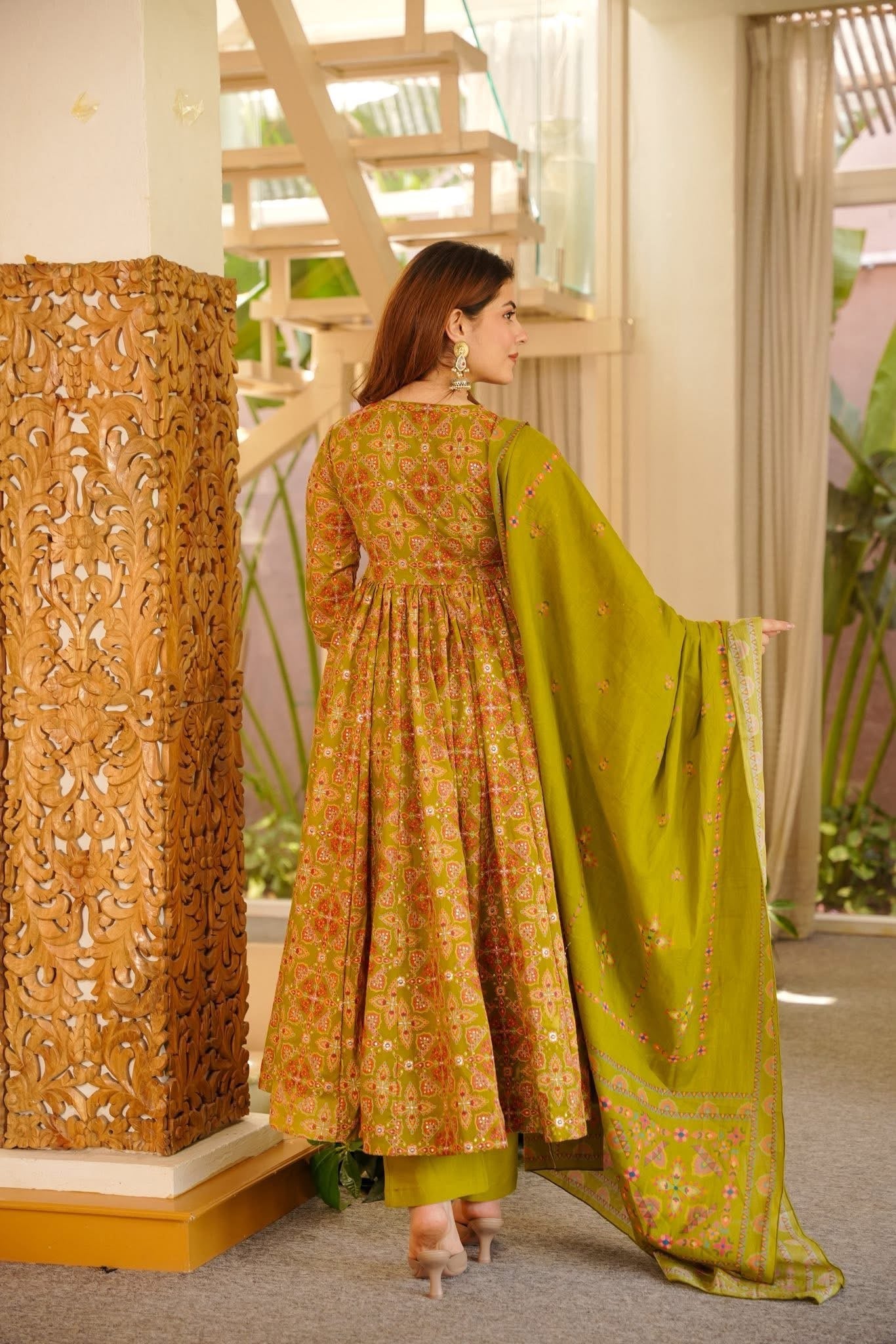 ANUGRAHA COTTON ANARKALI SUIT SET