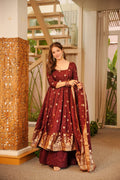 ZIVAH SILK ANARKALI SUIT SET WITH DUPATTA