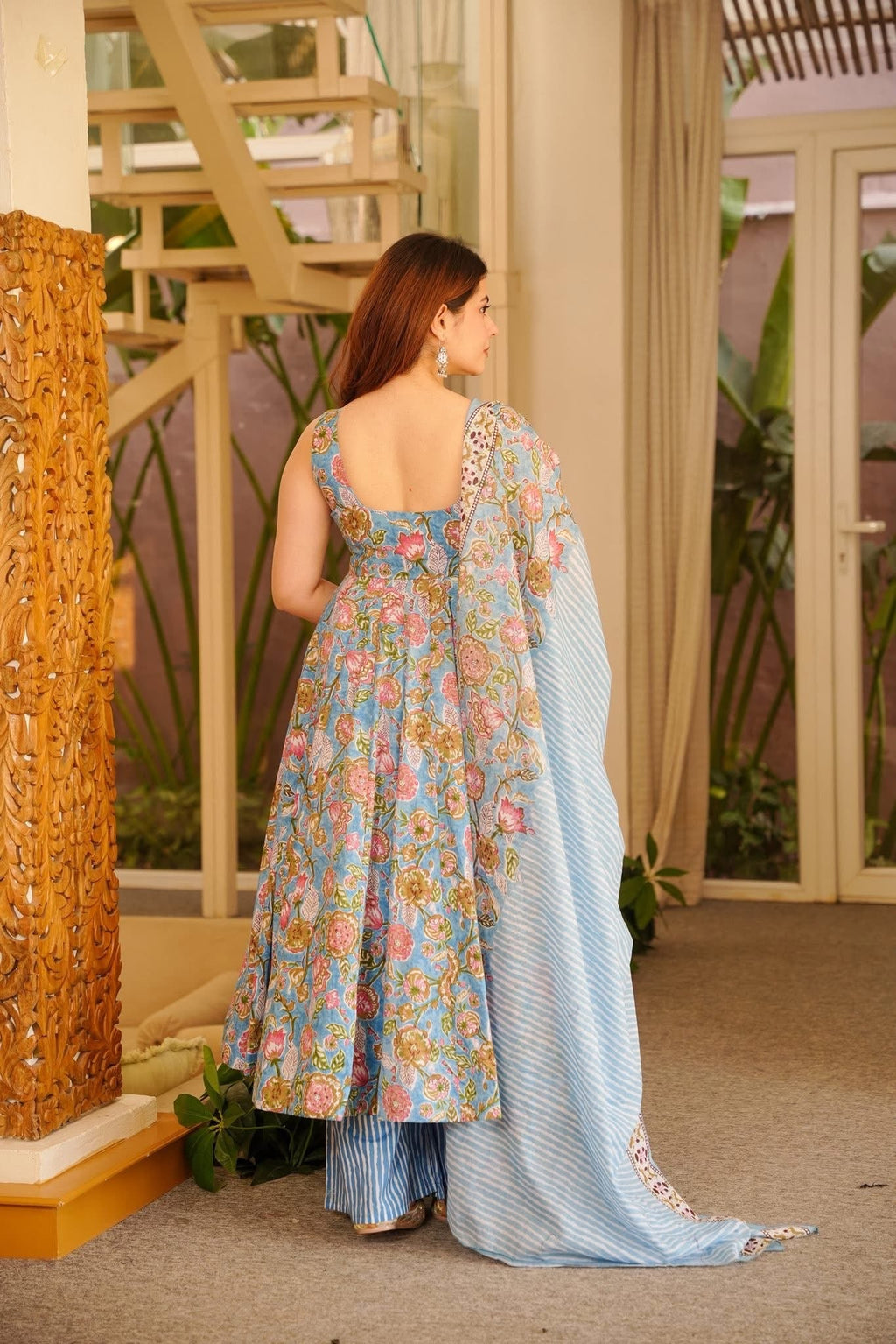 PREET COTTON ANARKALI SUIT SET
