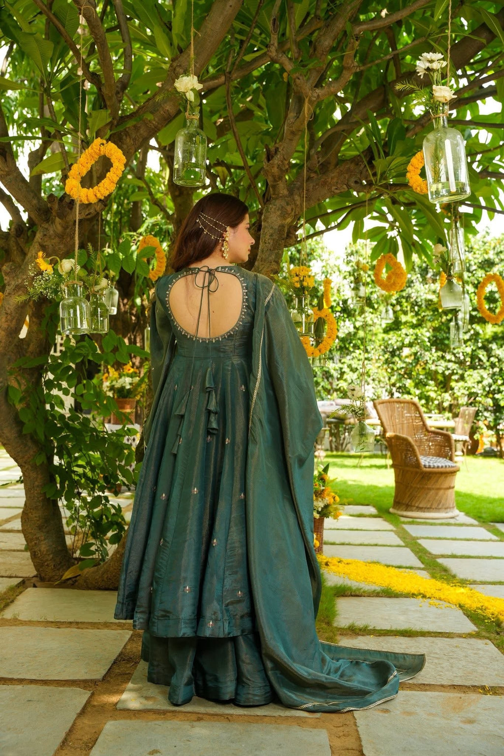 RAMORA FLARED SLEEVES ANARKALI SUIT SET