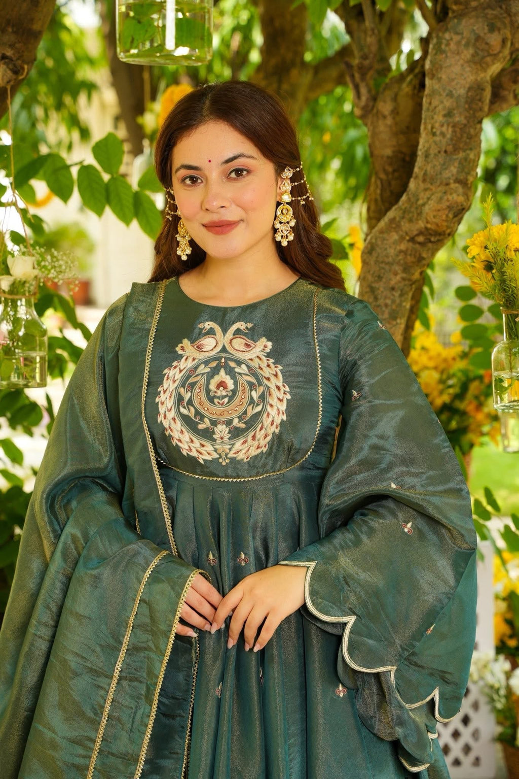 RAMORA FLARED SLEEVES ANARKALI SUIT SET