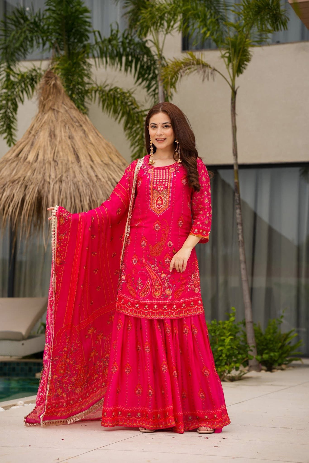 TVESHA CHINON FESTIVE KURTA SET