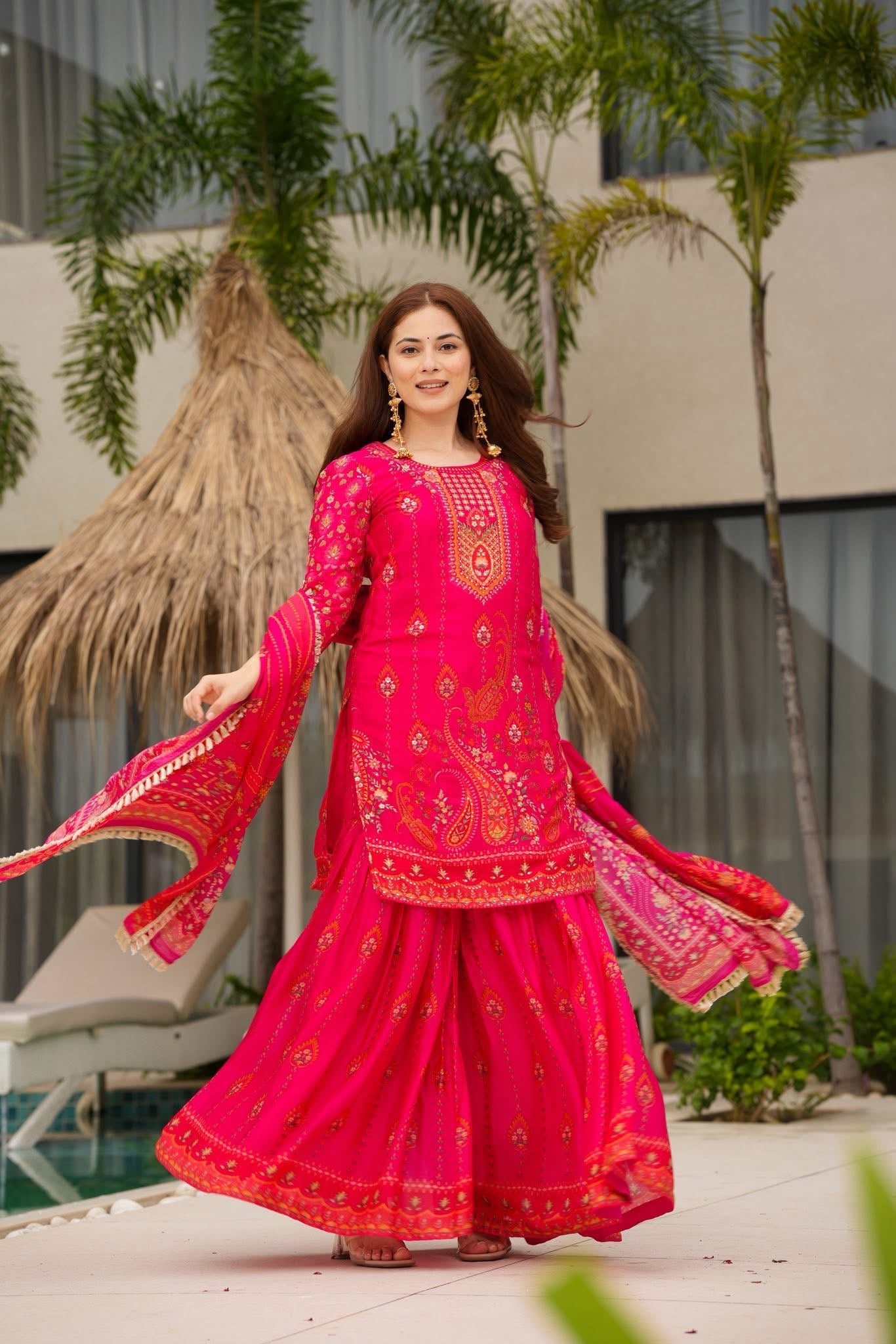 TVESHA CHINON FESTIVE KURTA SET