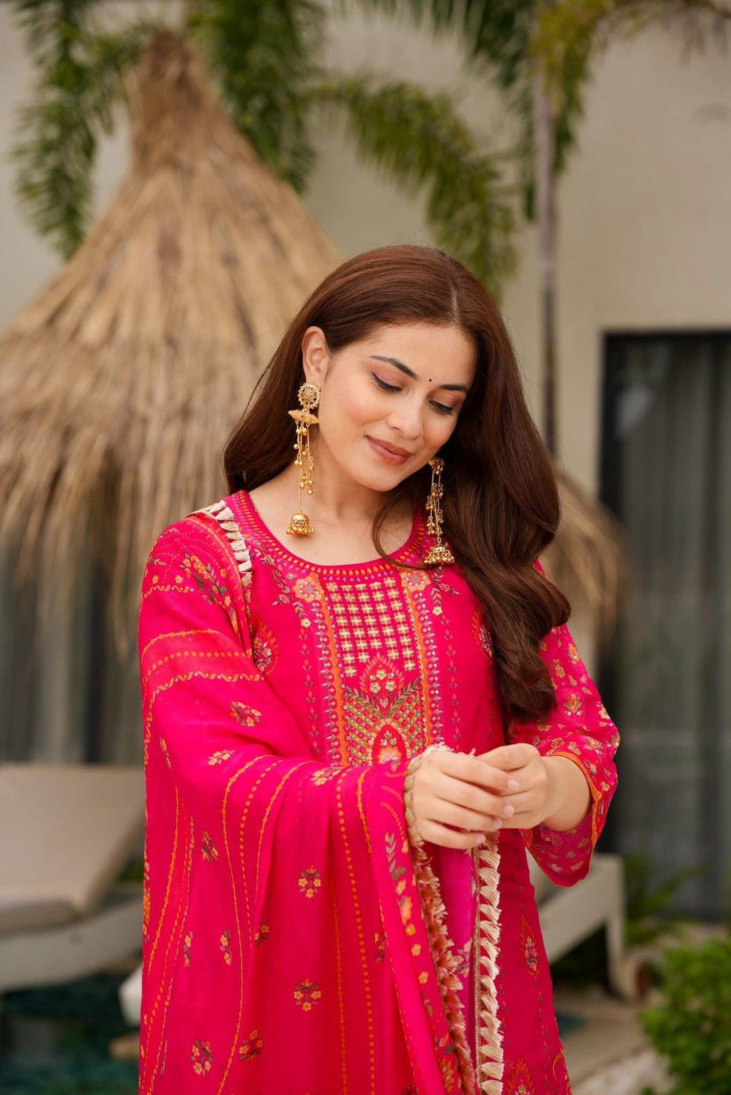 TVESHA CHINON FESTIVE KURTA SET
