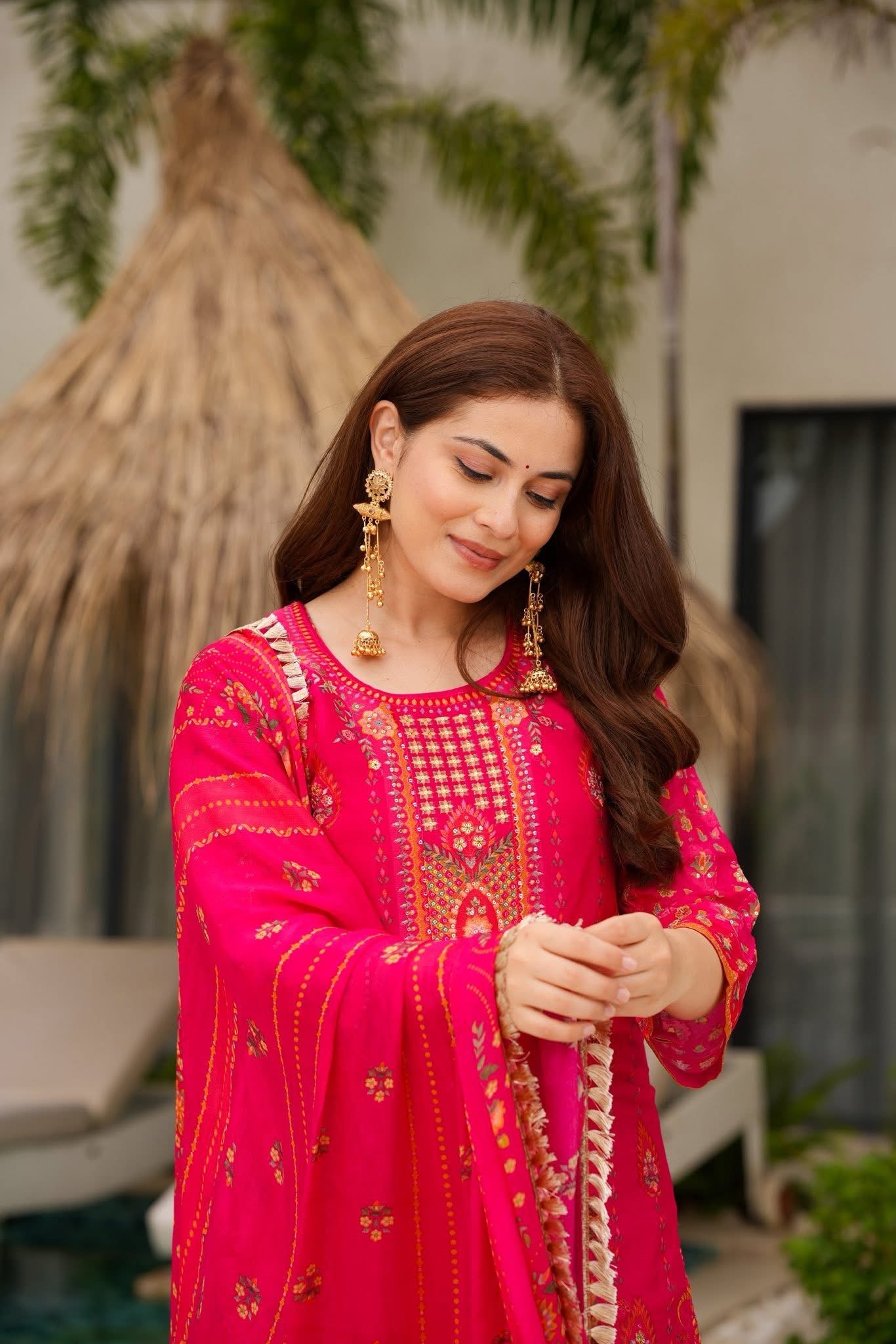 TVESHA CHINON FESTIVE KURTA SET