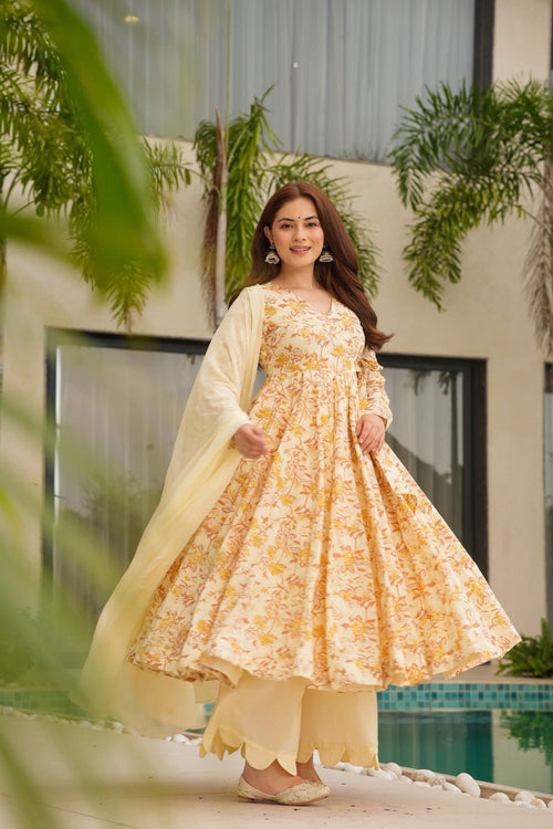 AABHA PRINTED COTTON SUIT SET
