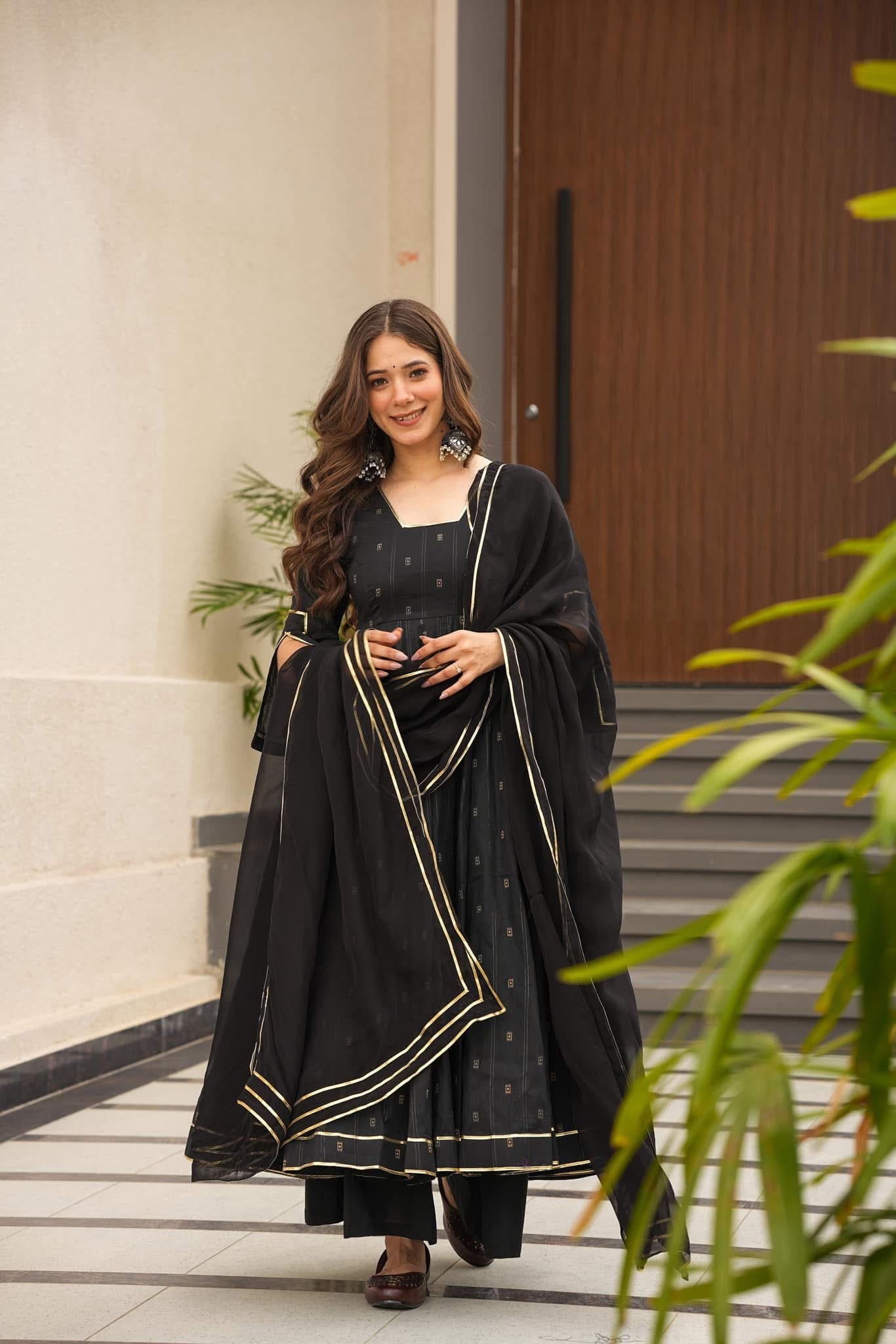 MYSTERY BLACK COTTON SUIT SET