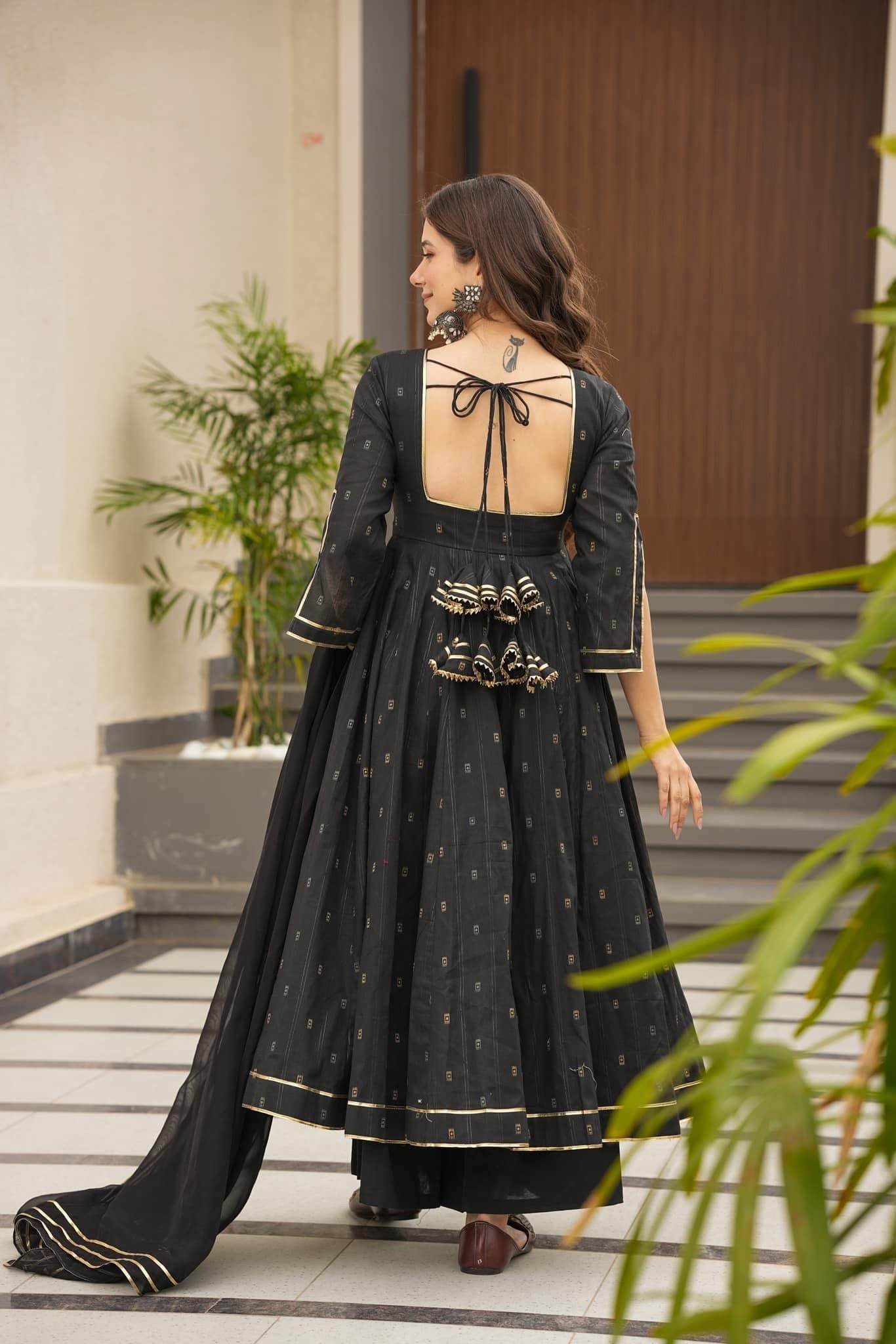 MYSTERY BLACK COTTON SUIT SET
