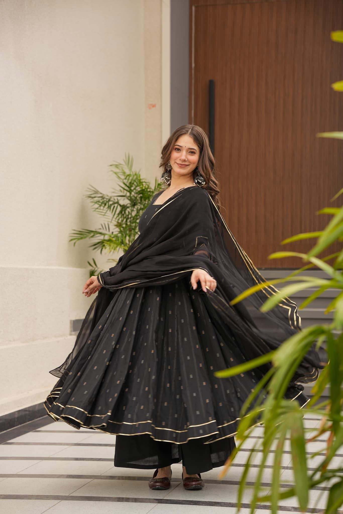 MYSTERY BLACK COTTON SUIT SET
