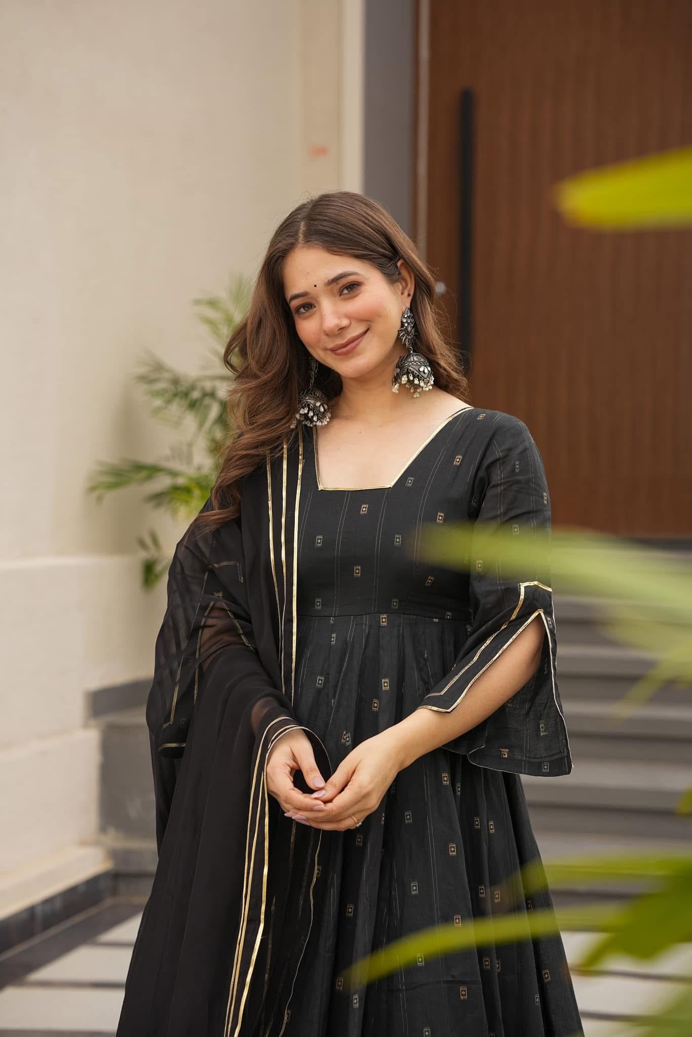 MYSTERY BLACK COTTON SUIT SET