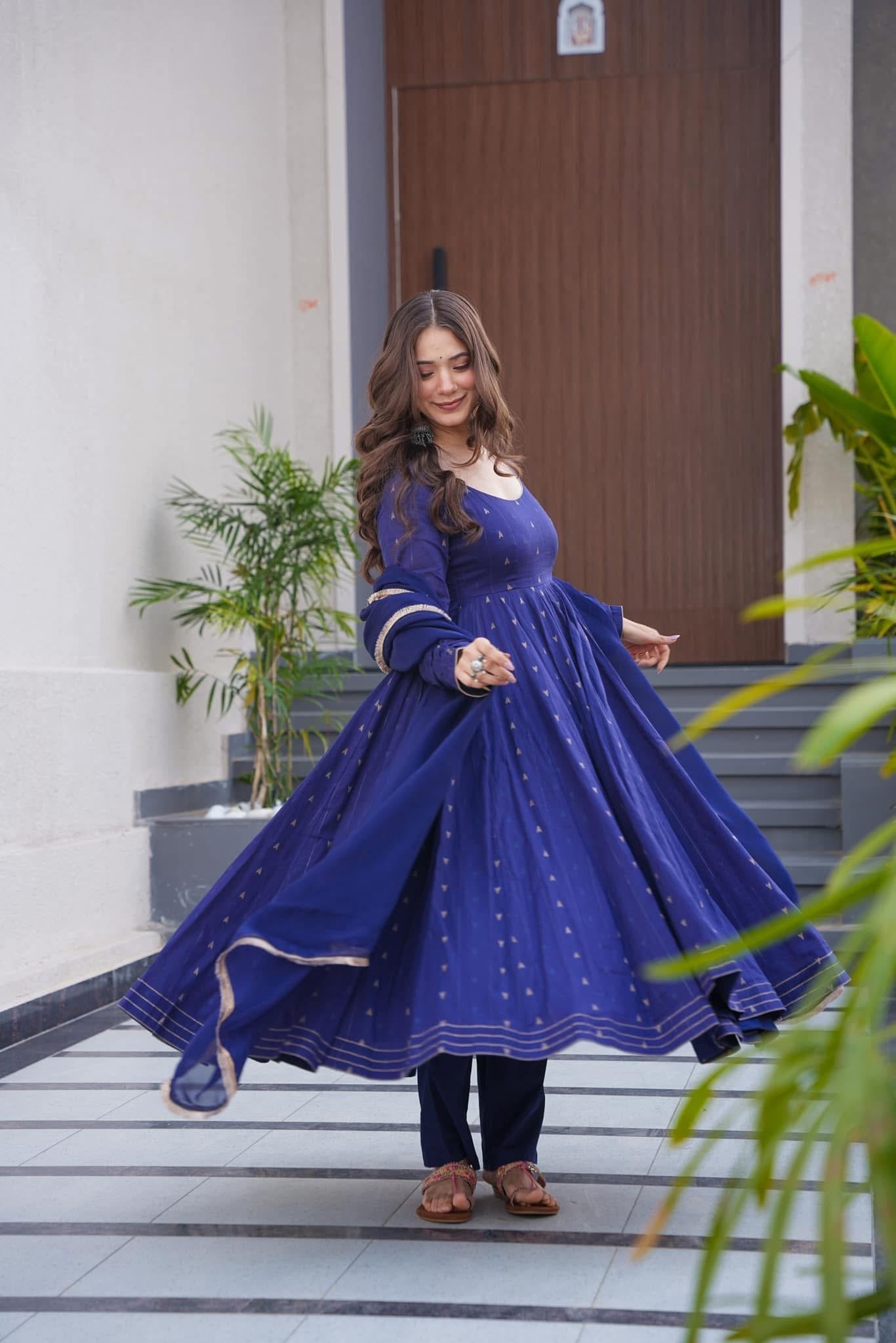 KHUSHI BLUE COTTON SUIT SET