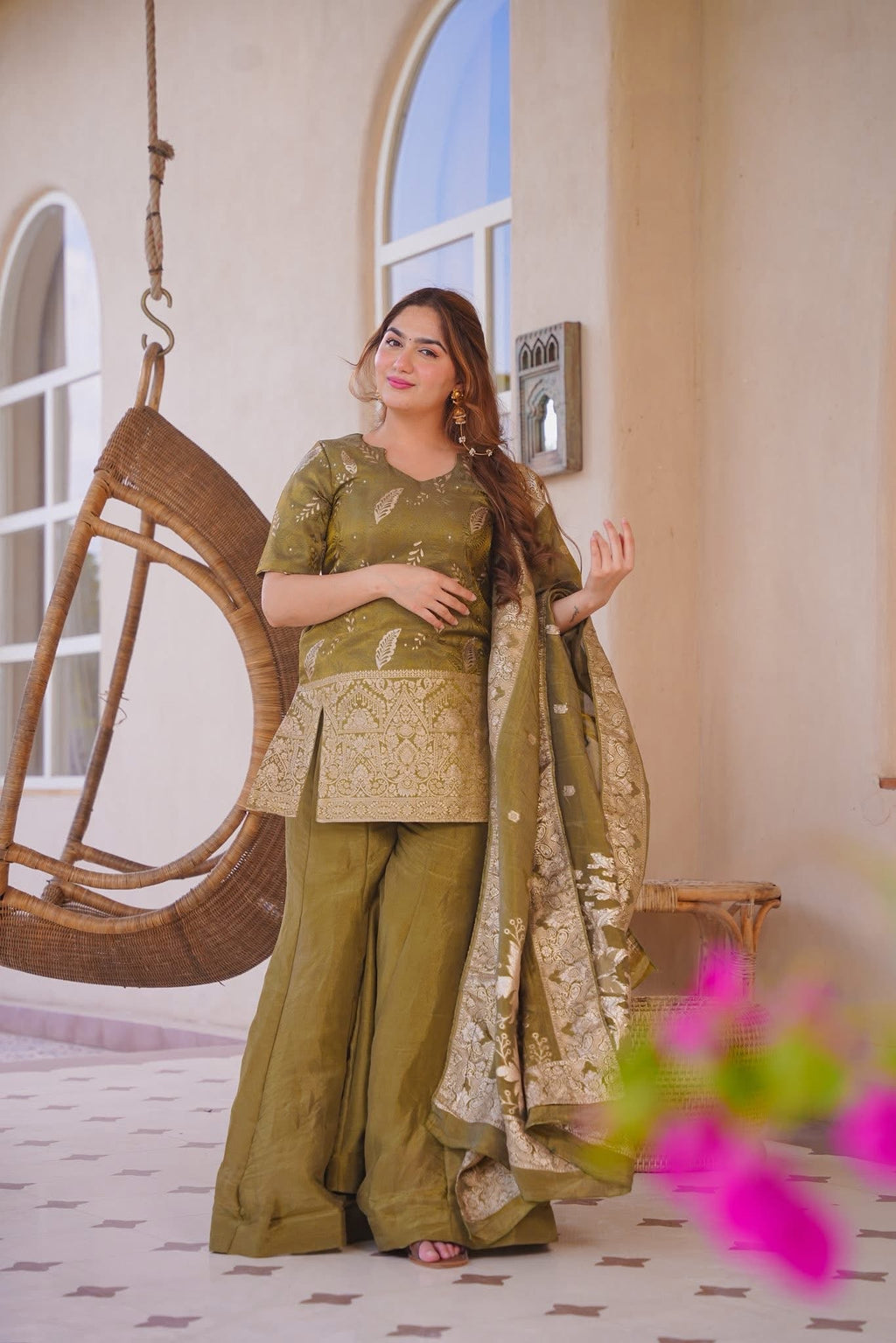 Greevaliya Green Straight Kurta Set